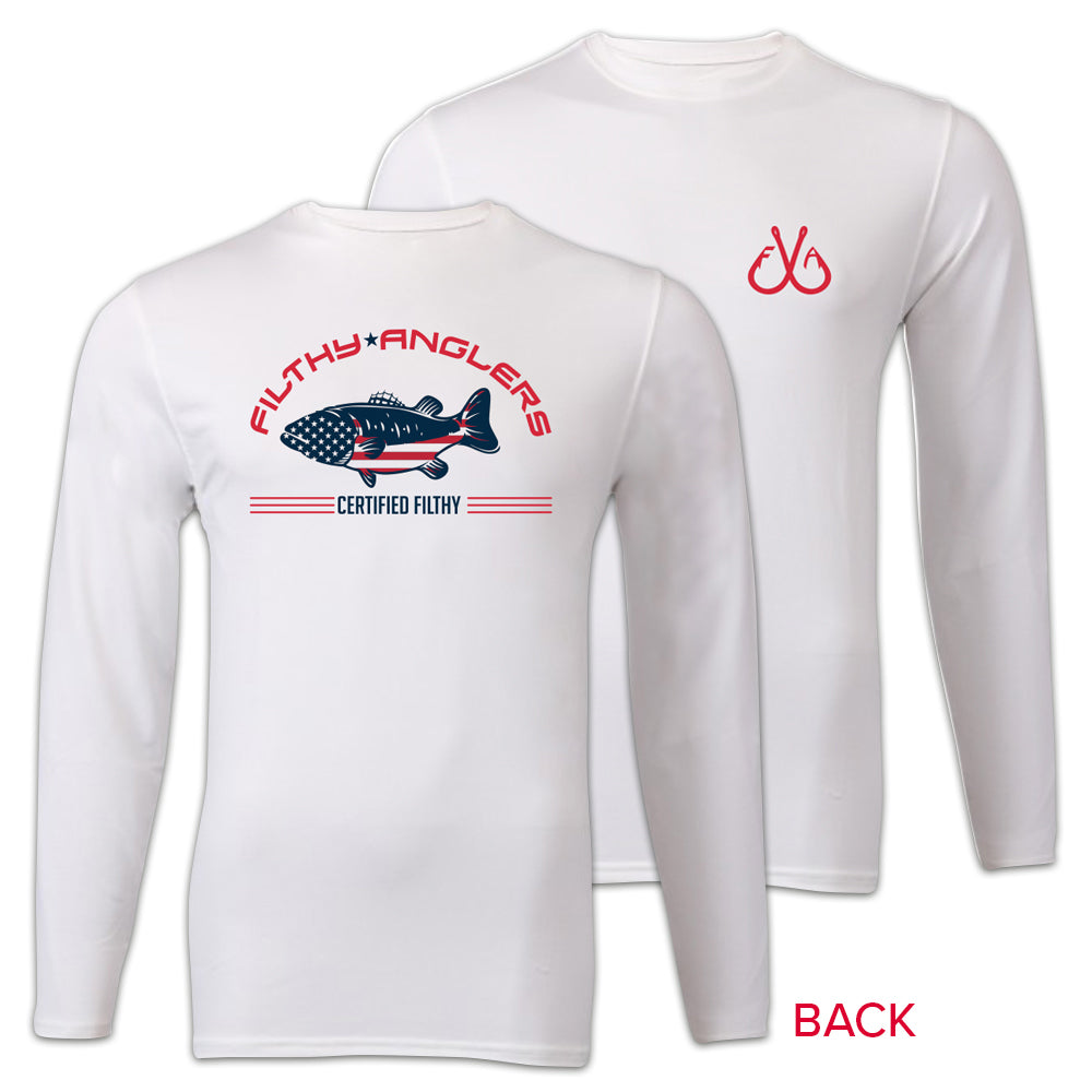 Patriotic Long Sleeve T-Shirt UPF 50+Sun Protection - Filthy Anglers